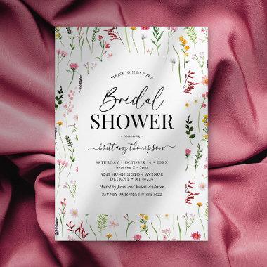 Watercolor Wildflower Bridal Shower Invitations