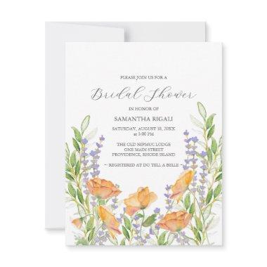 Watercolor Wildflower Bridal Shower Invitations