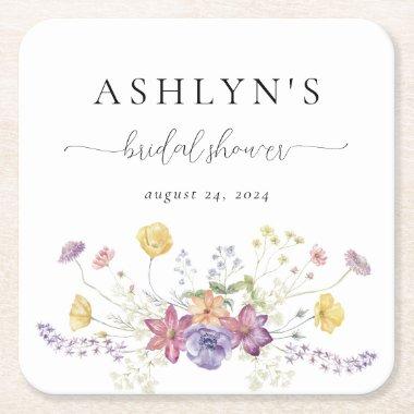Watercolor Wildflower  Paper Coaster