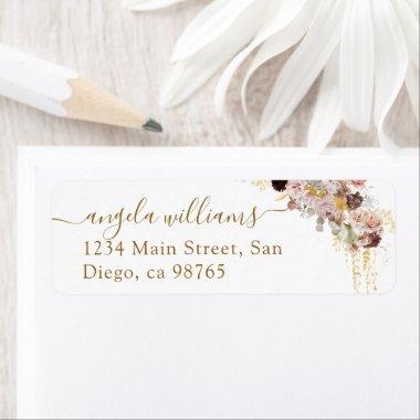 Watercolor Wildflower Fall Elegant  Label