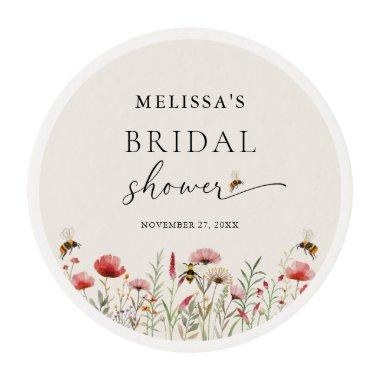 Watercolor Wildflower Meant To Bee  Edible Frosting Rounds