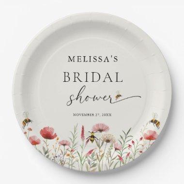 Watercolor Wildflower Meant To Bee  Paper Plates