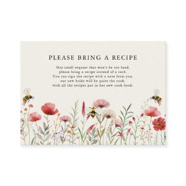 Watercolor Wildflower Meant To Bee Recipe Request Enclosure Invitations