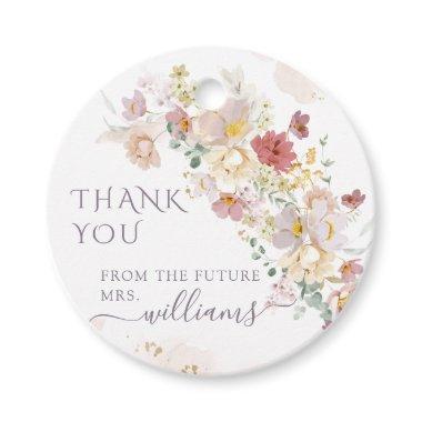 Watercolor Wildflower Purple Spring Bridal Shower Favor Tags