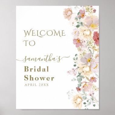 Watercolor Wildflower Purple Spring Bridal Shower Poster