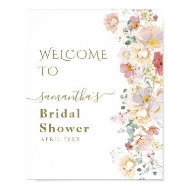 Watercolor Wildflower Purple Spring Bridal Shower Poster