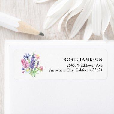 Watercolor Wildflower Return Address Label