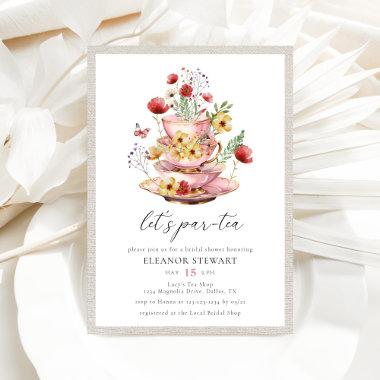 Watercolor Wildflower Tea Party Bridal Shower Invitations