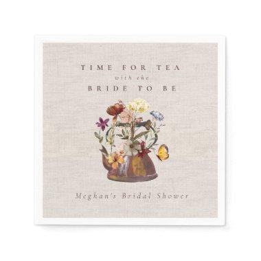 Watercolor Wildflower Tea Party Bridal Shower Napkins