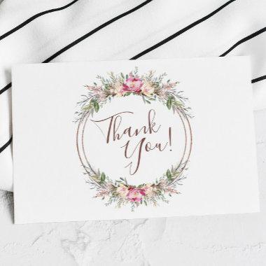 Watercolor Wildflower Wreath Thank You Invitations