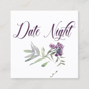 Watercolor Wildflowers Lavender Date Night Invitations