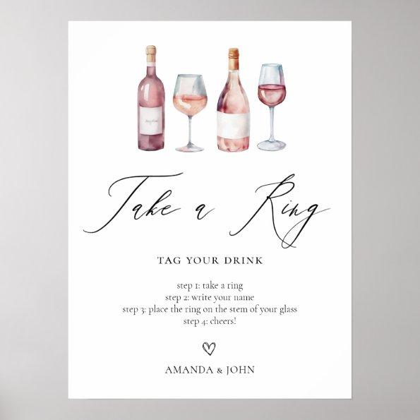 Watercolor Wine Bridal Shower games Poster