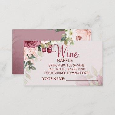 Watercolor Wine raffle ticket Bridal Shower Invitations