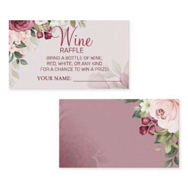 Watercolor Wine raffle ticket Bridal Shower Invitations