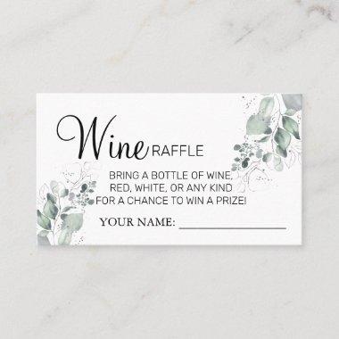 Watercolor Wine raffle ticket Bridal Shower Invitations