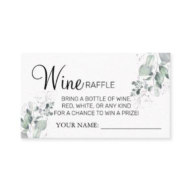 Watercolor Wine raffle ticket Bridal Shower Invitations