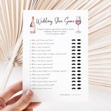 Watercolor Wine Wedding Shoe Bridal Shower Game