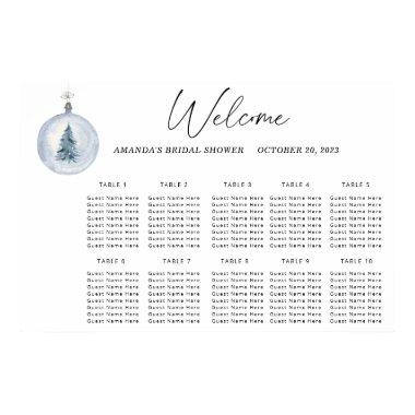 Watercolor winter wedding seating chart