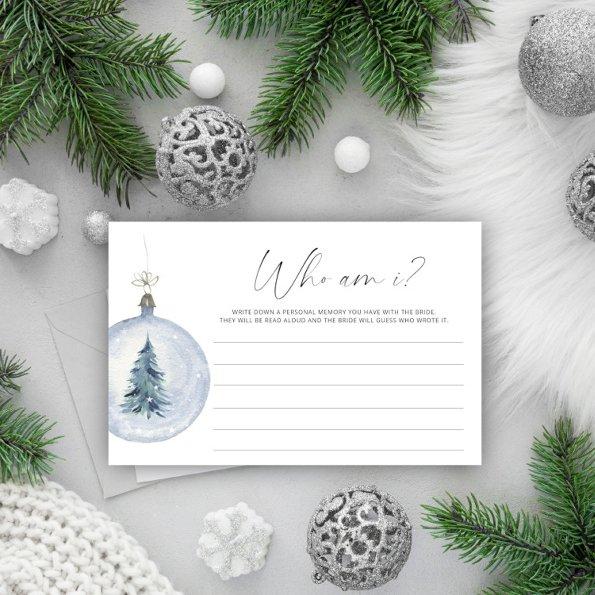 Watercolor winter Who am I  game Stationery