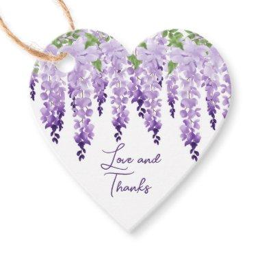 Watercolor Wisteria Wedding Love And Thanks Script Favor Tags