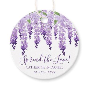 Watercolor Wisteria Wedding Spread The Love Script Favor Tags