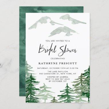 Watercolor Woodland Bridal Shower Invitations