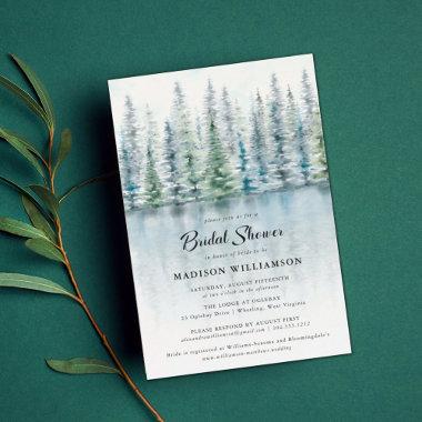 Watercolor Woodland Bridal Shower Invitations