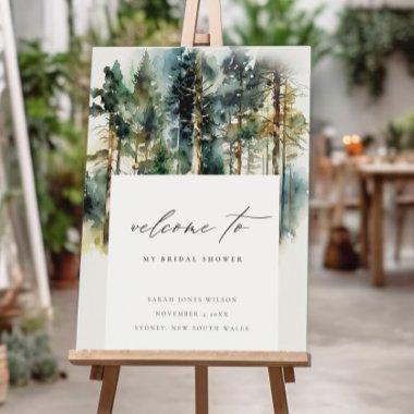 Watercolor Woodland Forest Bridal Shower Welcome Foam Board