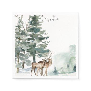 Watercolor Woodland Forest Napkins