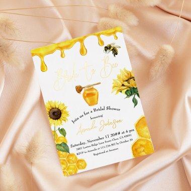 Watercolor Yellow Honey Bride to Bee  Foil