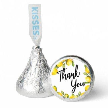 Watercolor Yellow Lemon Thank You Typography Hershey®'s Kisses®