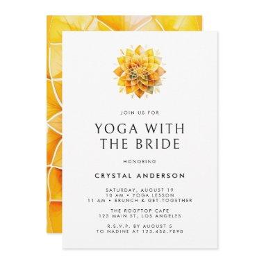 Watercolor Yellow Mandala Yoga with the Bride Invitations