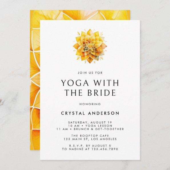 Watercolor Yellow Mandala Yoga with the Bride Invitations