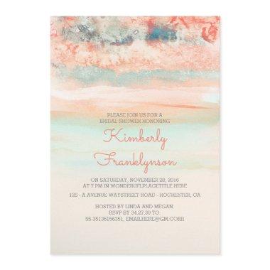 Watercolors Beach  Pink Blue