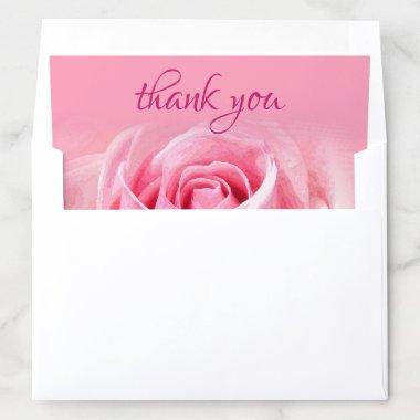 Watercolors Thank You Elegant Pink Rose Template Envelope Liner