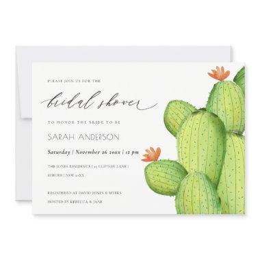 WATERCOLOUR DESERT CACTUS FLOWER BRIDAL SHOWER Invitations