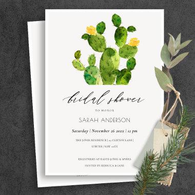 WATERCOLOUR DESERT CACTUS FLOWER BRIDAL SHOWER Invitations