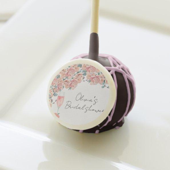 Watercolour petals & prosecco summer bridal shower cake pops