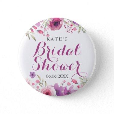 Watercolour Roses Bridal Shower Button