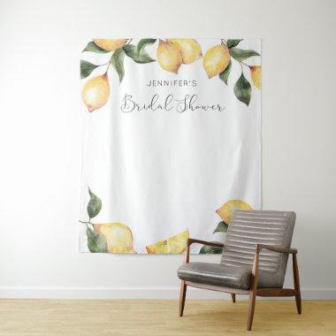 Watercolro elegant Lemon bridal shower tapestry