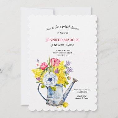 Watering Can Bouquet Shower Invitations
