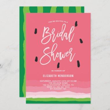Watermelon Gradient Modern Bridal Shower Invitations