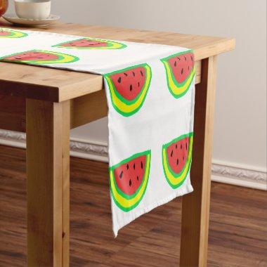 Watermelon Patterns Kids Birthday Baby Showers Short Table Runner