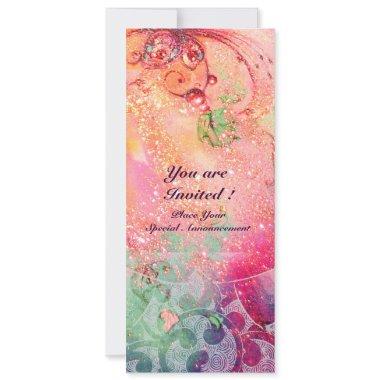 WAVES , bright red green blue pink gold sparkles Invitations