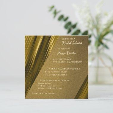 Wavey Gold Bridal Shower Invitations