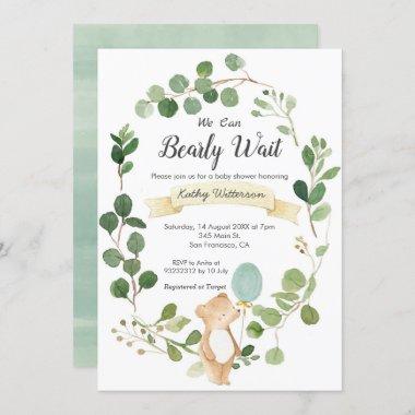 We can bearly wait baby shower Invitations