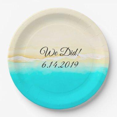 We Did Ocean Shore Teal Water pretty paper plates. Paper Plates