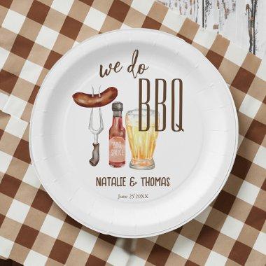 We do BBQ barbecue  couples shower Paper Plates