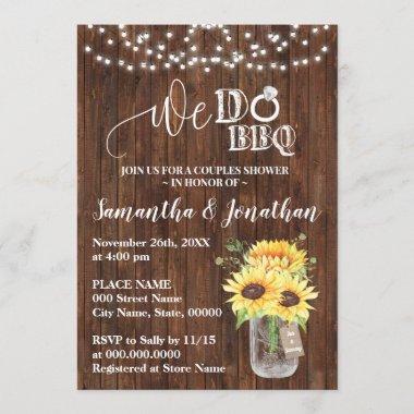 We do bbq couple shower sunflowers country wedding Invitations