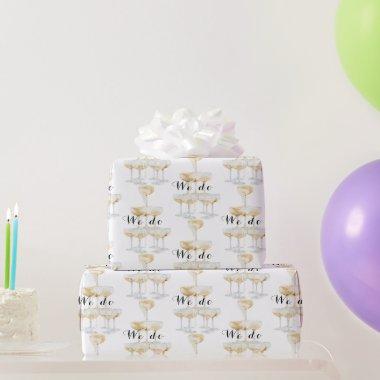 We do champagne Tower Black and Gold Wedding Wrapping Paper